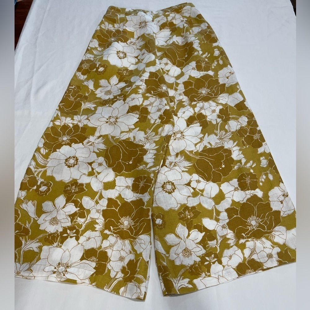 Anthropologie | Faithful the Brand Floral Wide Leg Linen Pants | Size 6 - Picture 10 of 10